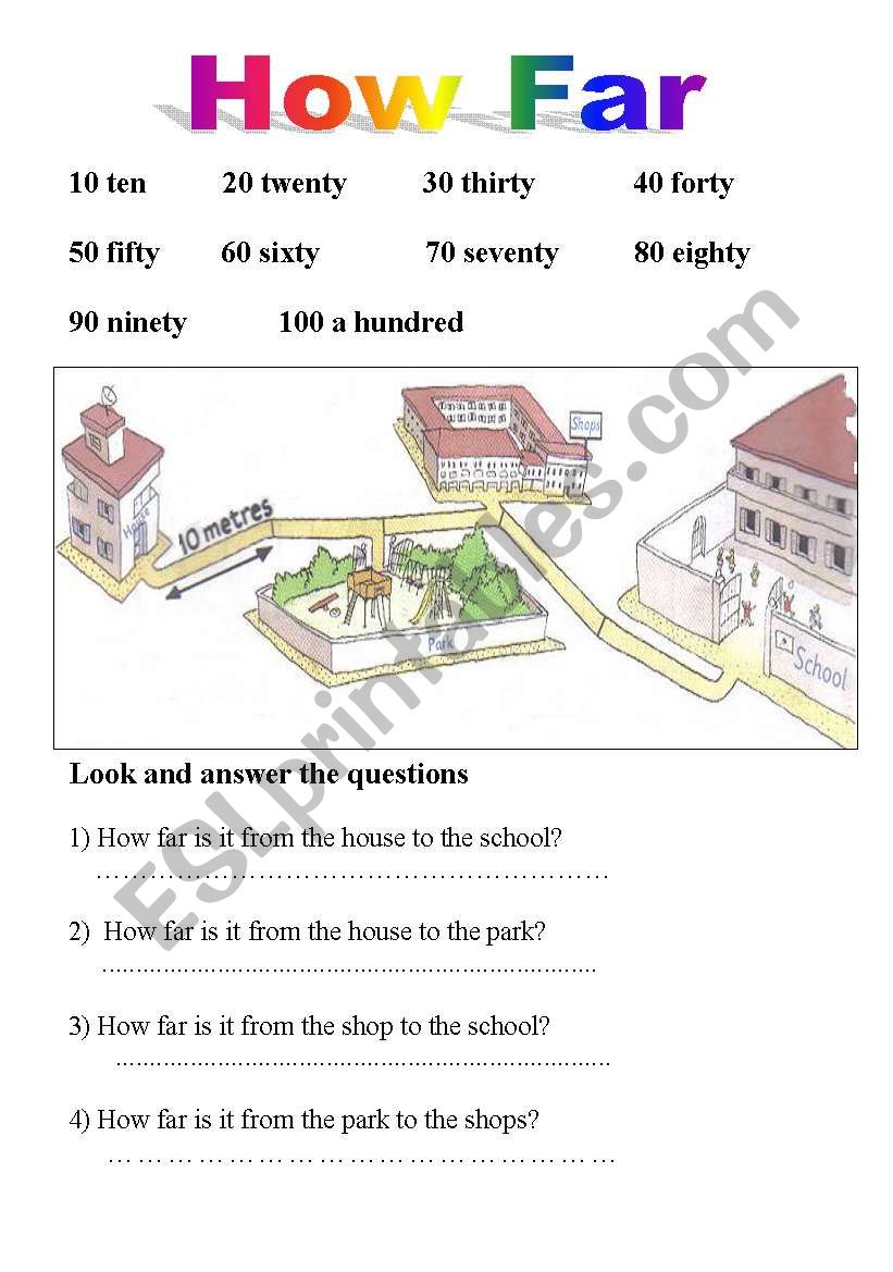 How Far ...? worksheet