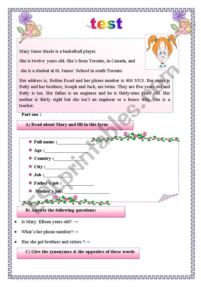 Test worksheet