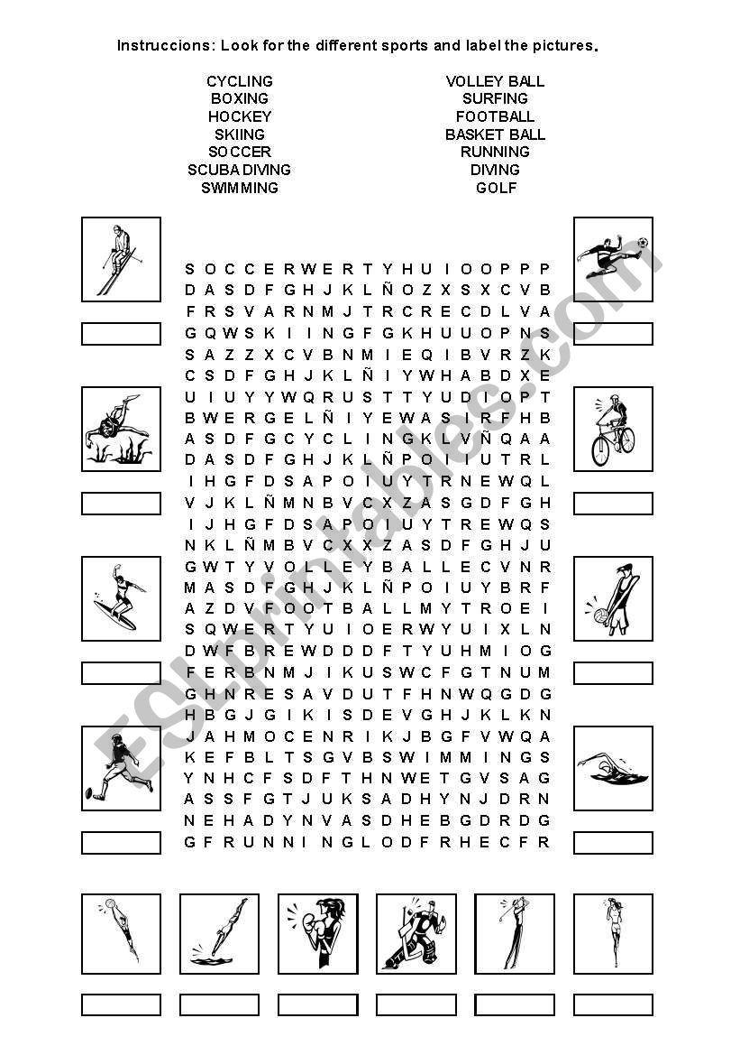 Sports puzzle worksheet