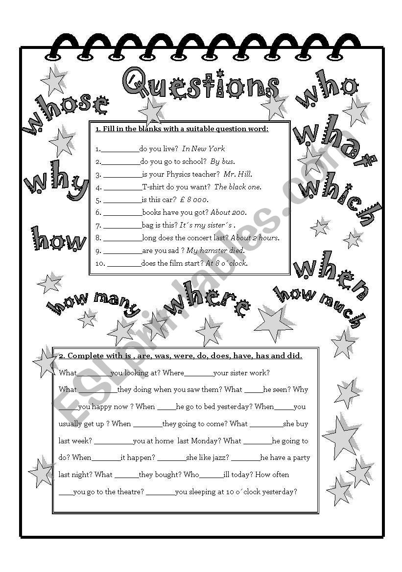 Questions worksheet