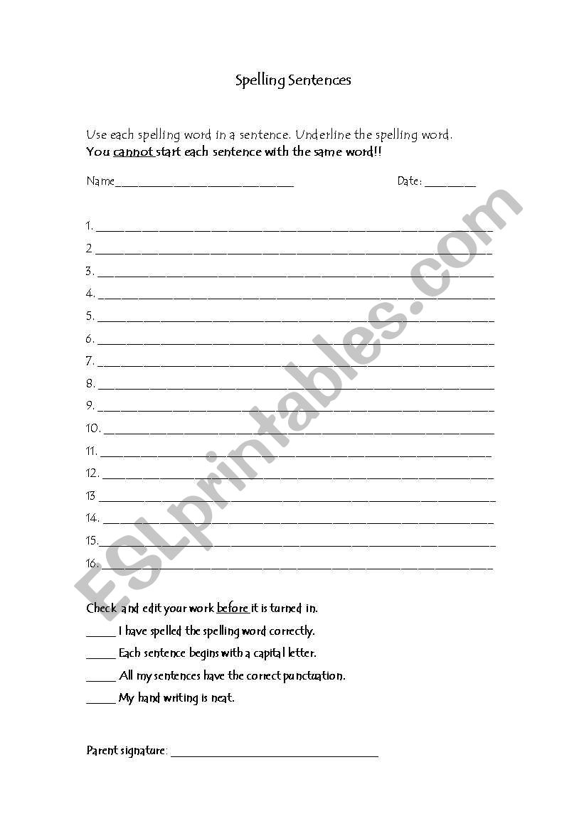 Sentences worksheet worksheet