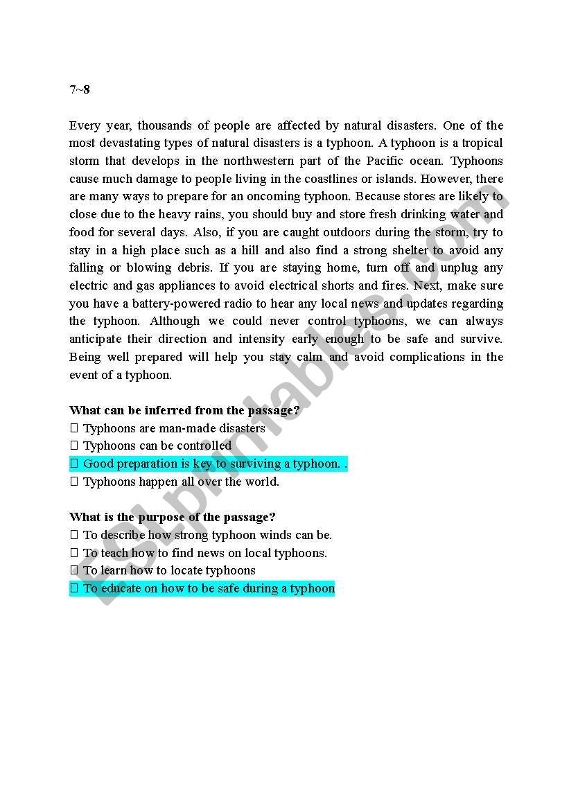 Reading Comprehension Short Passages And Questions (low - Reading Comprehension Short Passages And Questions (low