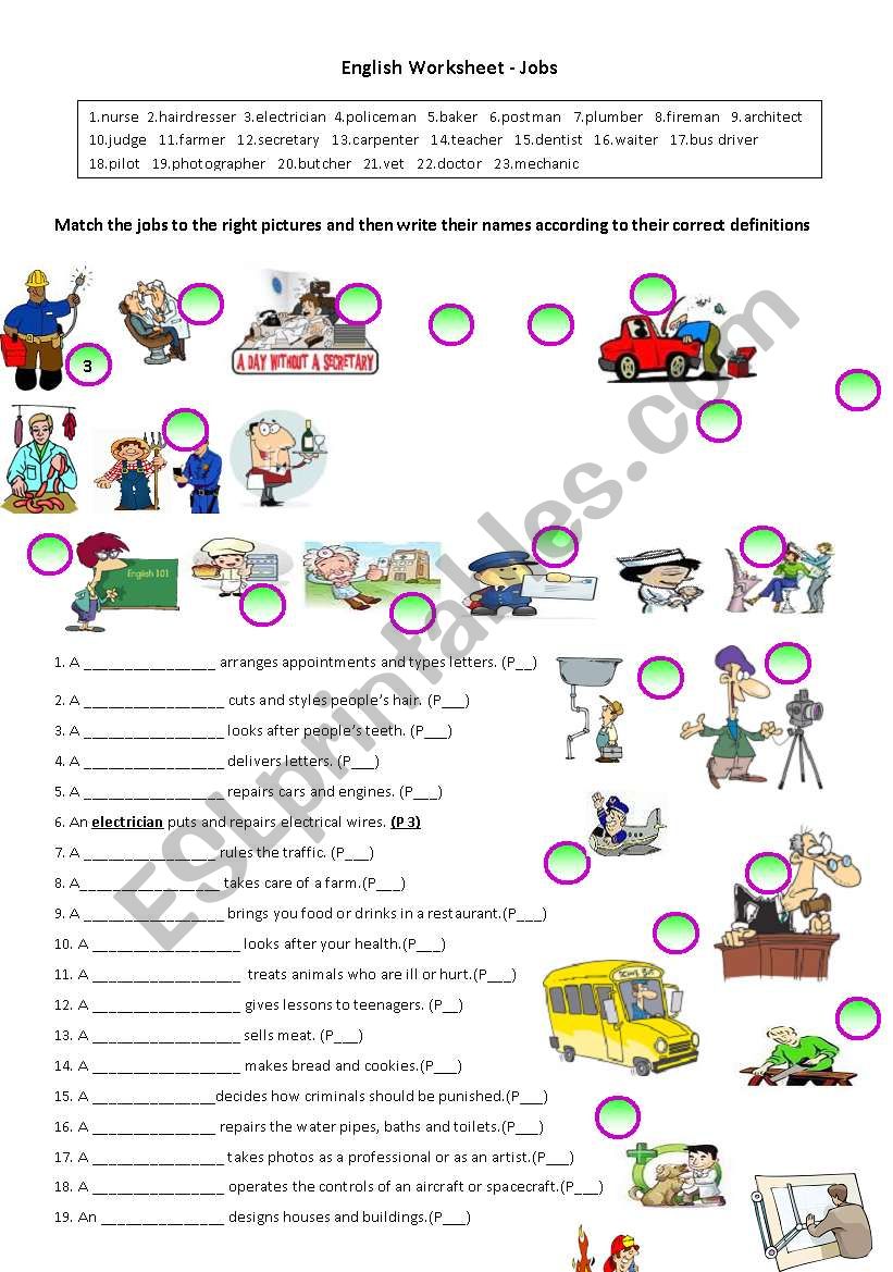 Jobs worksheet