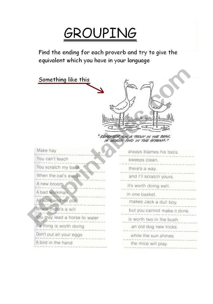 grouping worksheet