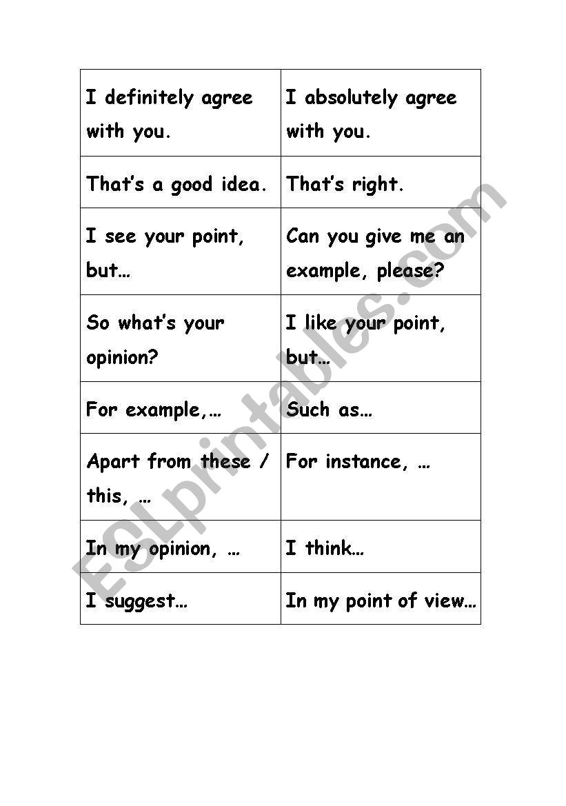 Discussion worksheet