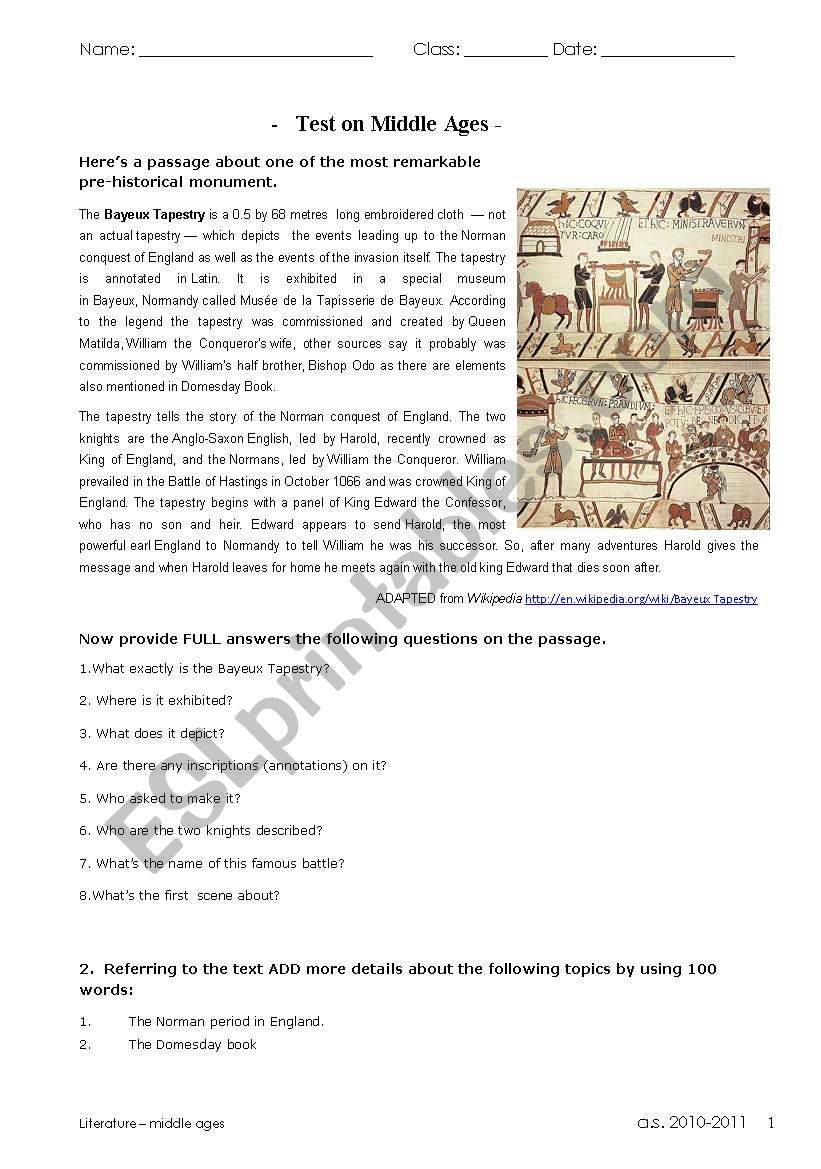 The Bayeux Tapestry  - British Civilisation