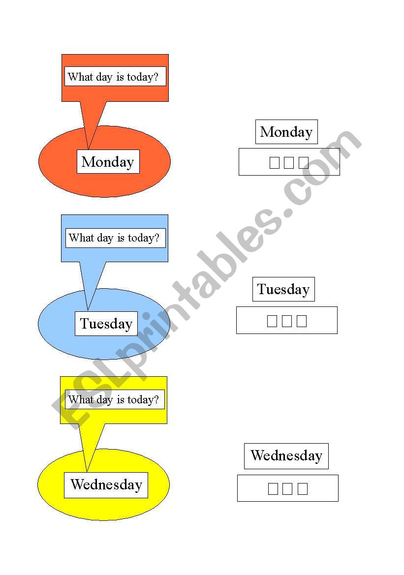 Days of the Week English - Chinese