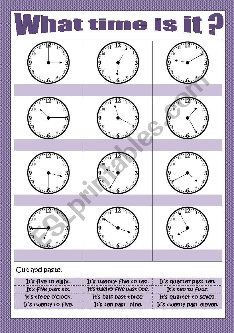 What time is it? worksheet