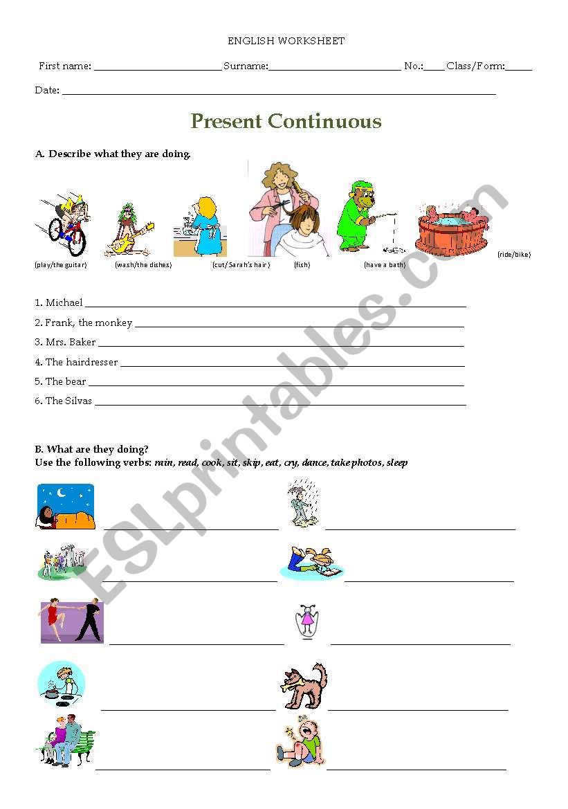 What are they doing? worksheet