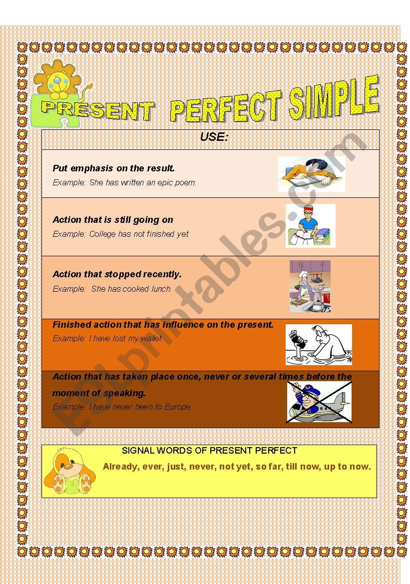 Presen Perfect Simple worksheet