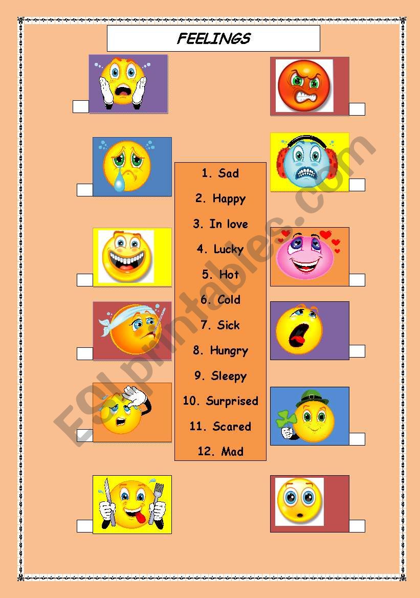 Feelings worksheet