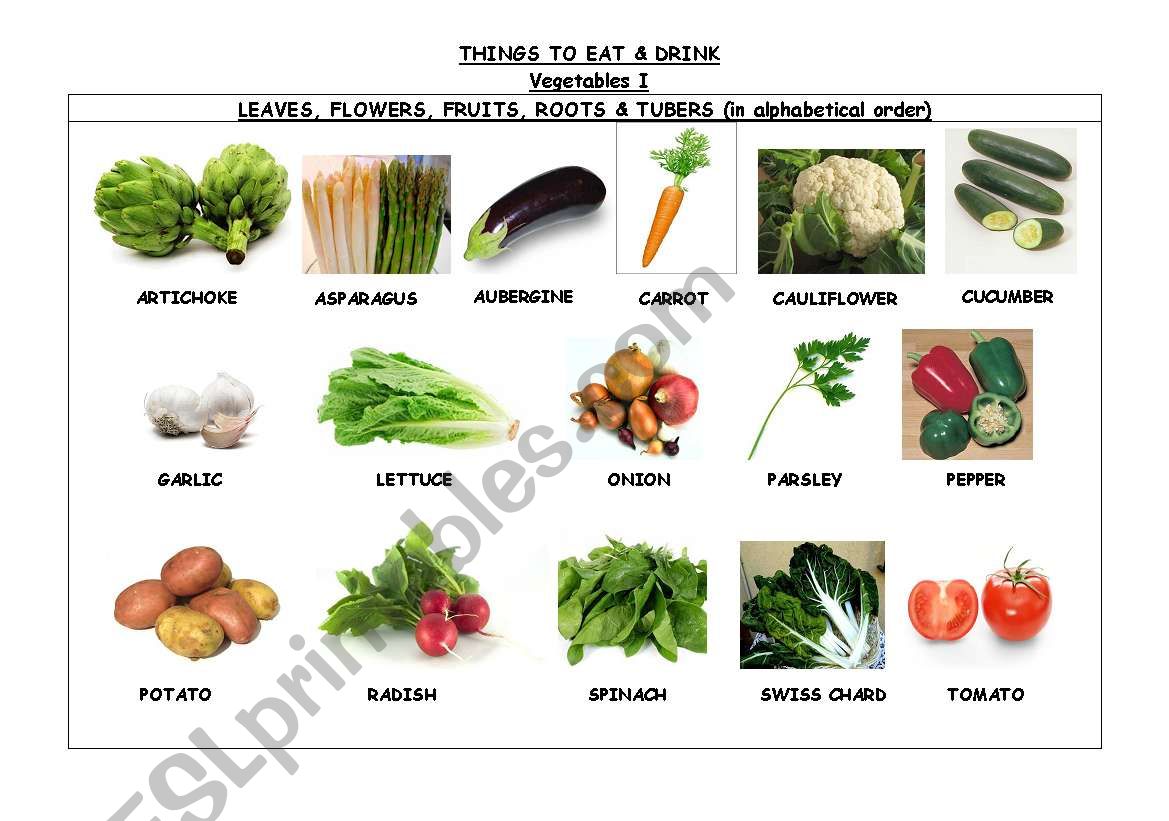 THINGS TO EAT & DRINK: VEGETABLES