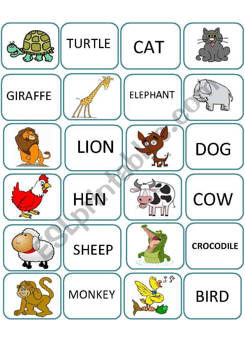 MeMORY GAME ANIMALS FIRST PART