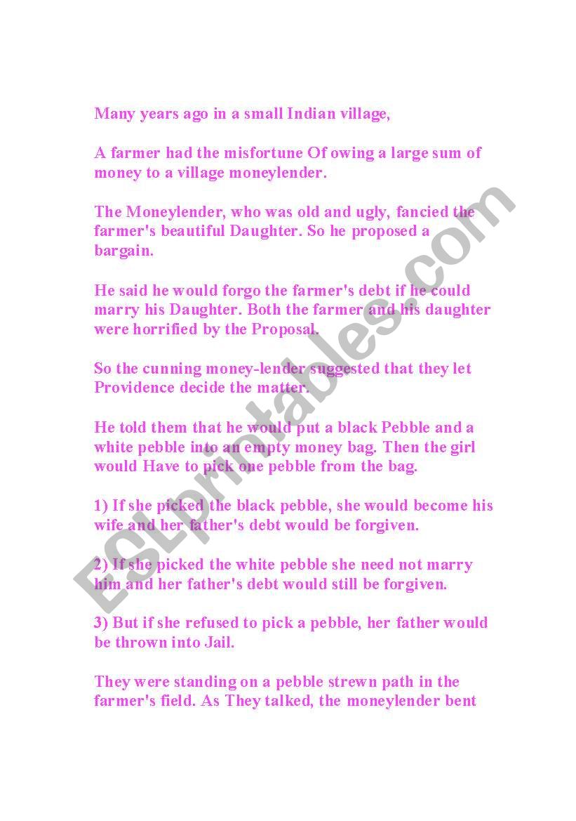 Lateral Thinking worksheet