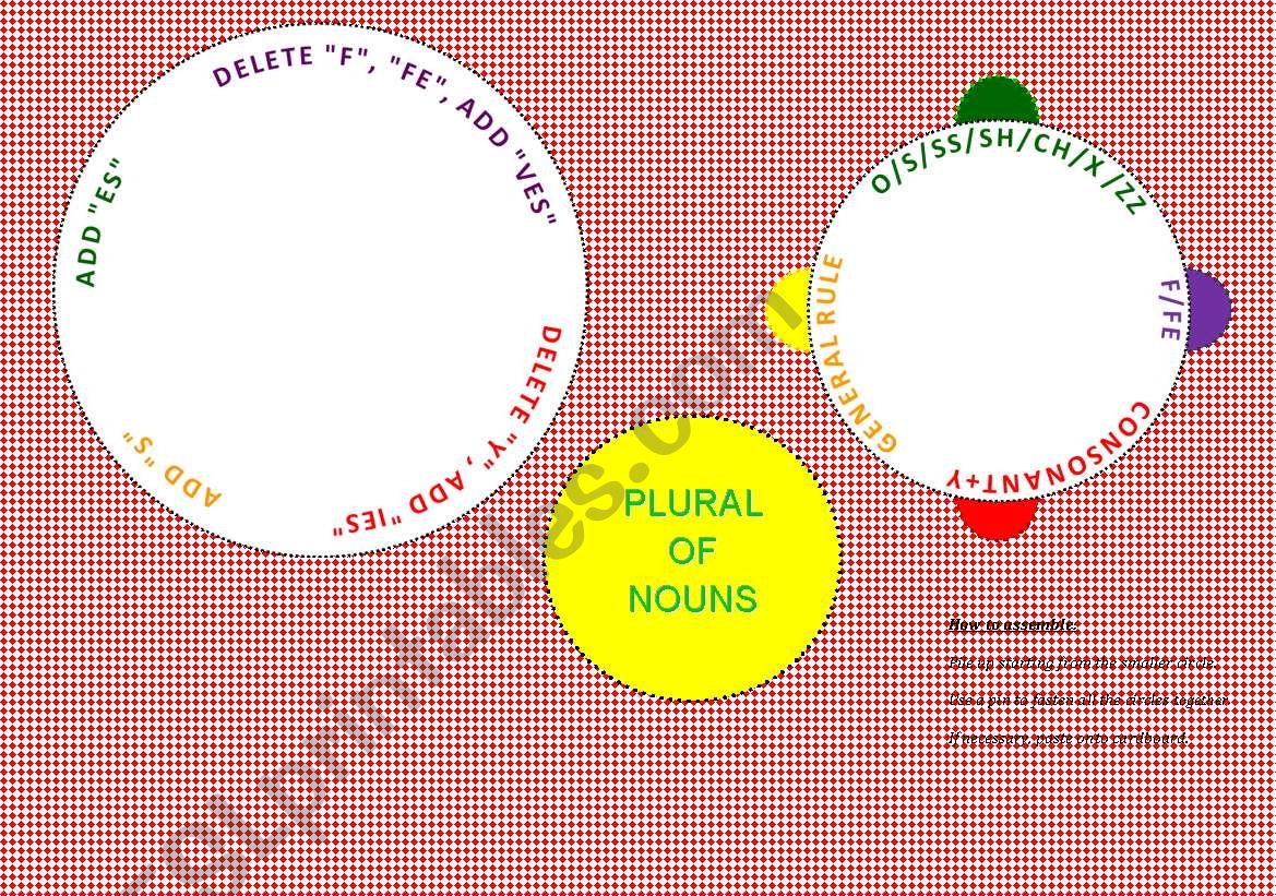 Plural of Nouns Wheel worksheet