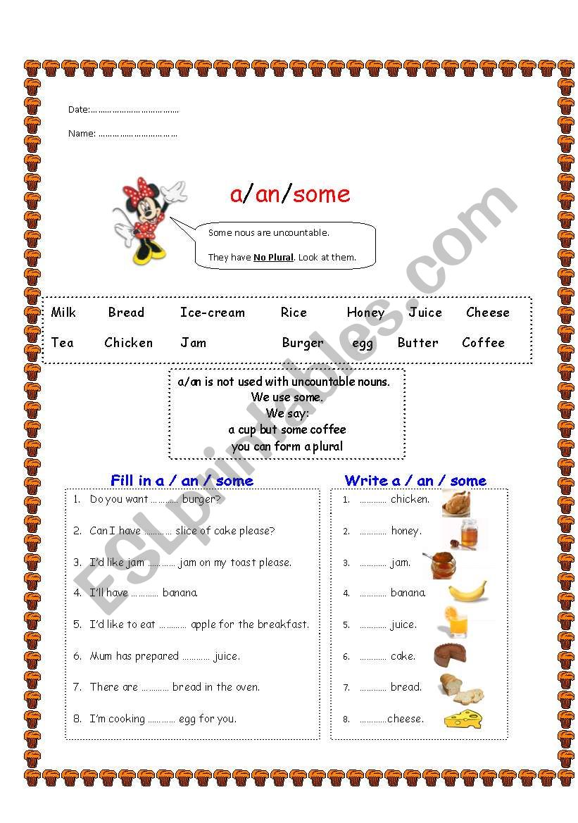 uncountable nouns worksheet