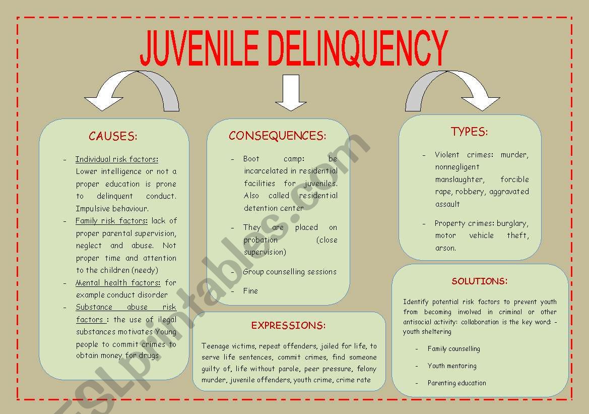 JUVENILE DELINQUENCY worksheet