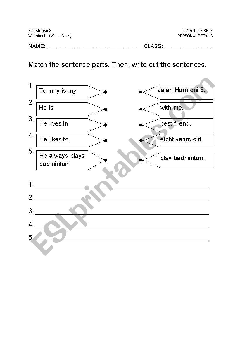 Pronouns worksheet