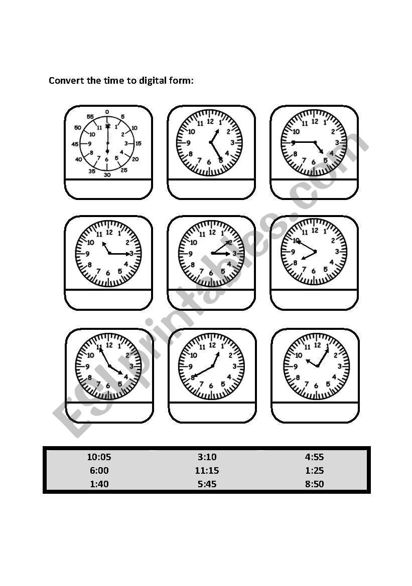 time worksheet