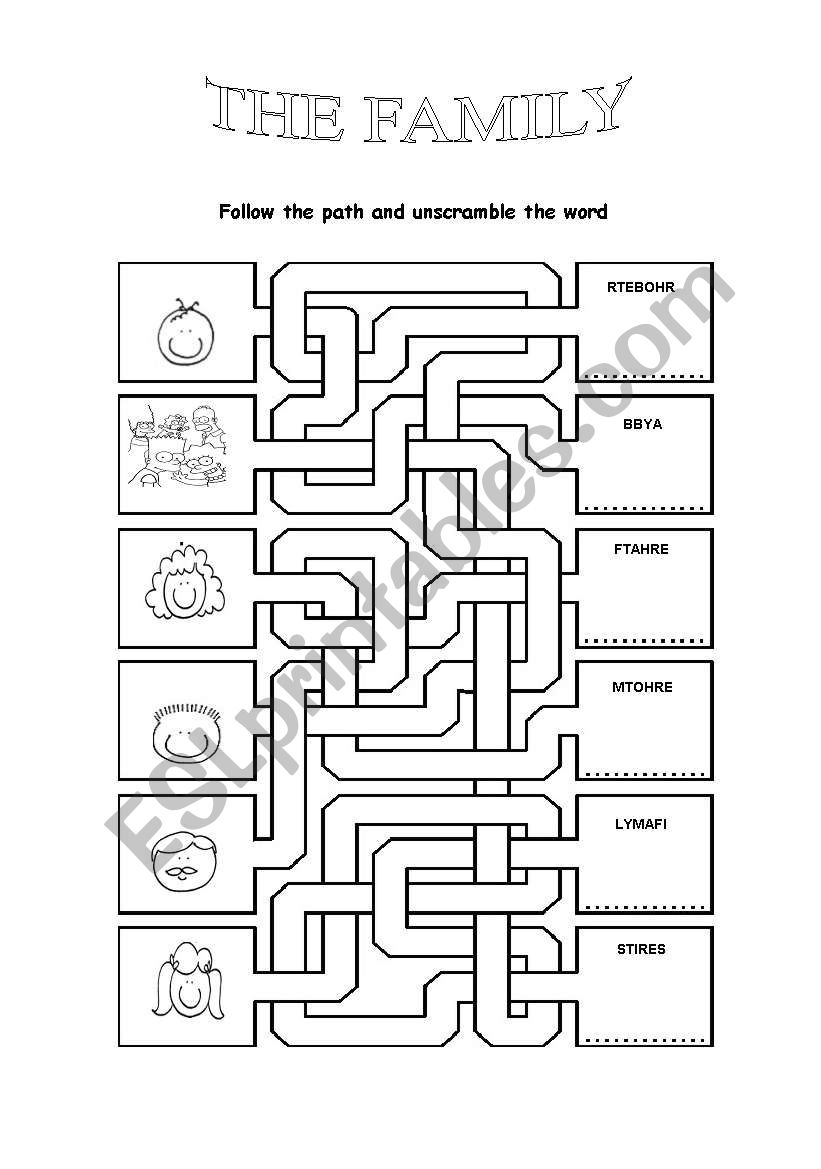 The Family path worksheet