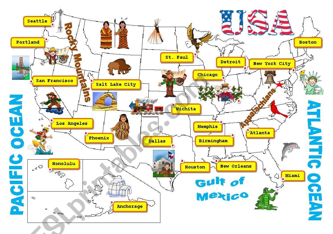 USA-map worksheet