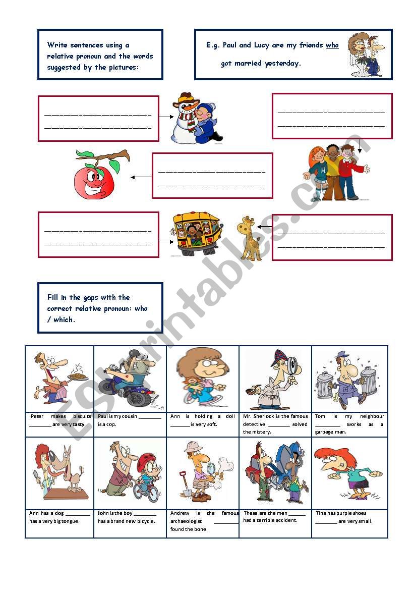 relative pronouns - who, which