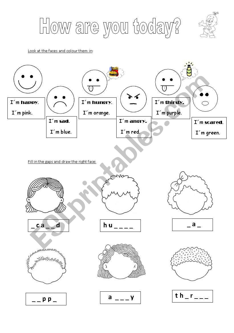 How are you today? worksheet