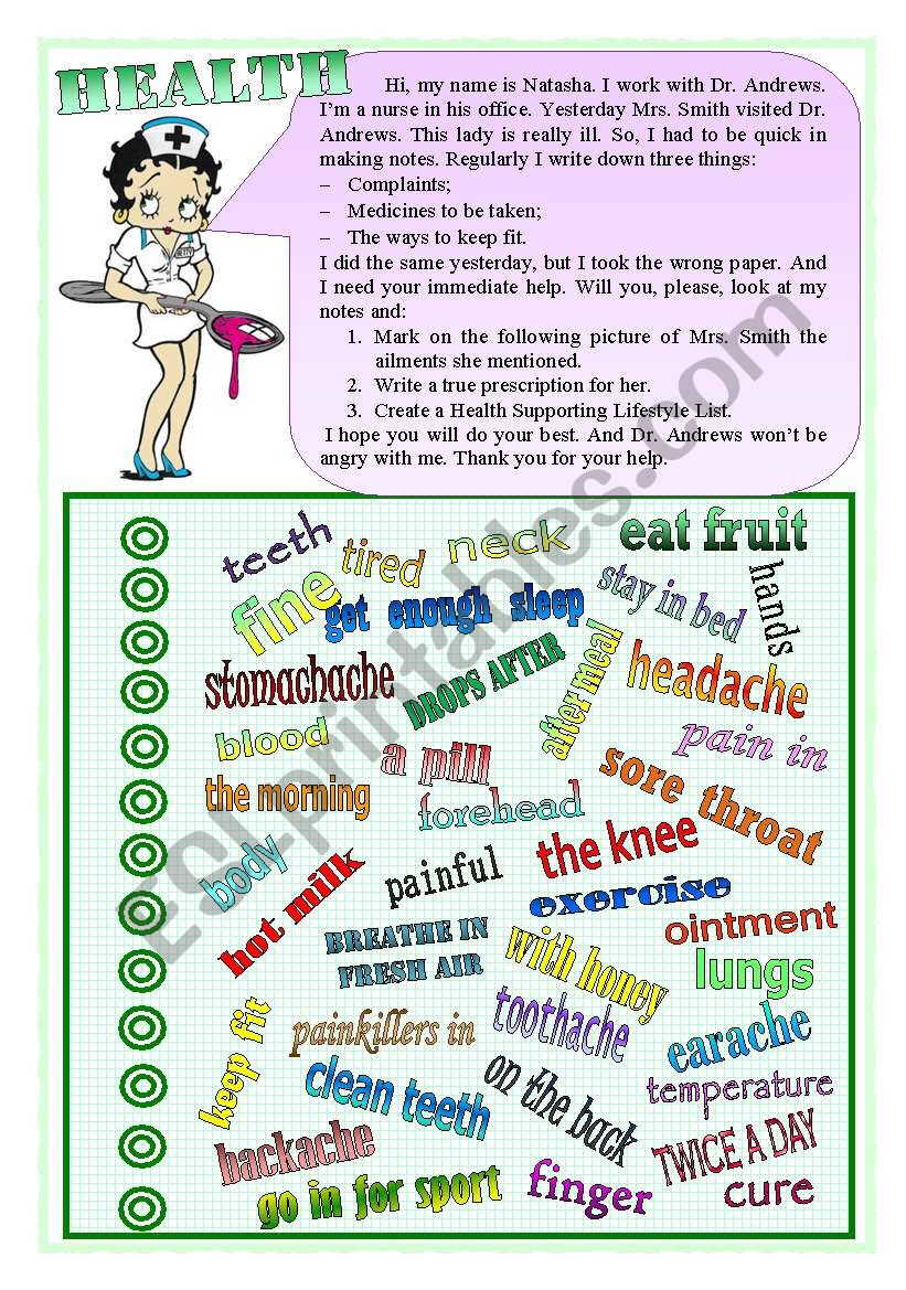 Health Problems worksheet