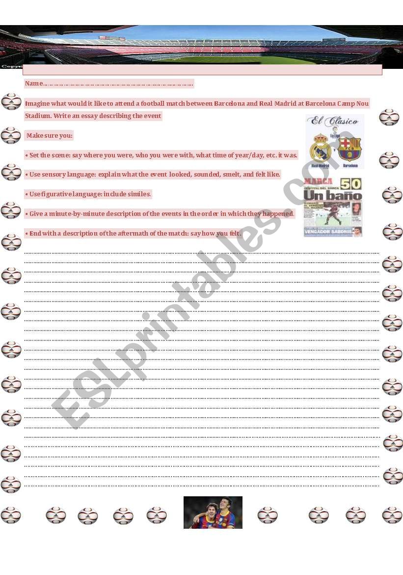 Football worksheet