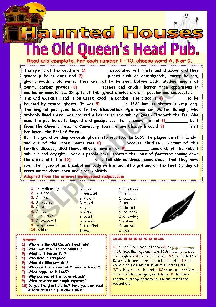 HAUNTED HOUSES: THE OLD QUEENS HEAD PUB.