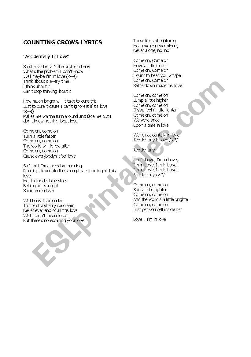 Accidentally in love by Counting Crows