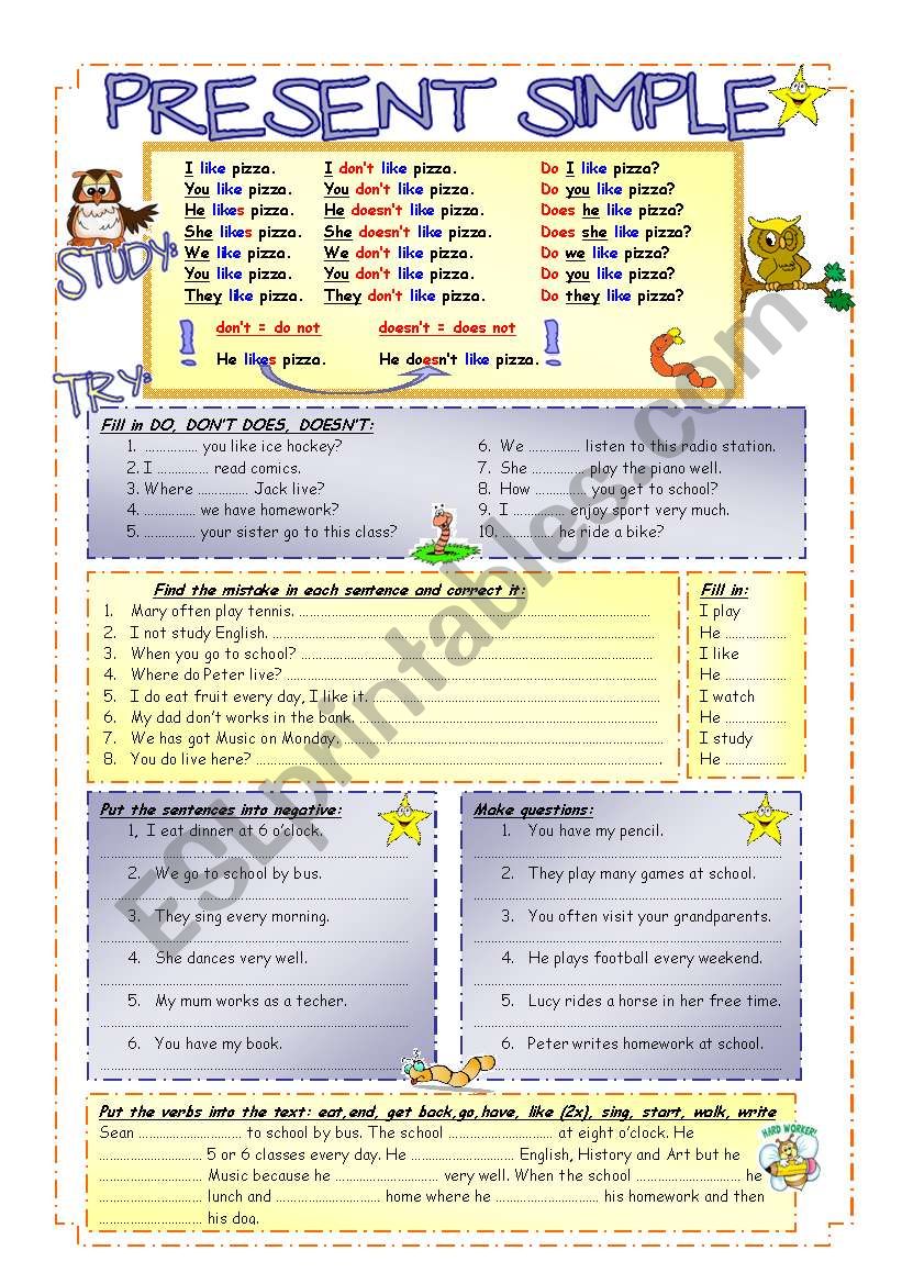 Present Simple Practice worksheet