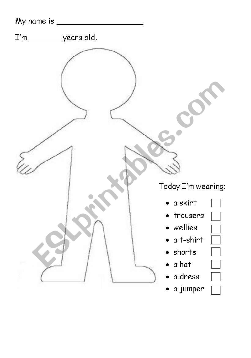 Clothes for young learners worksheet