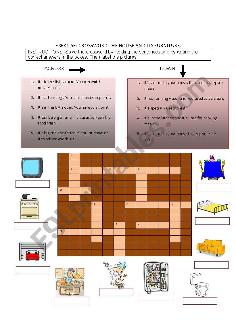 crossword worksheet