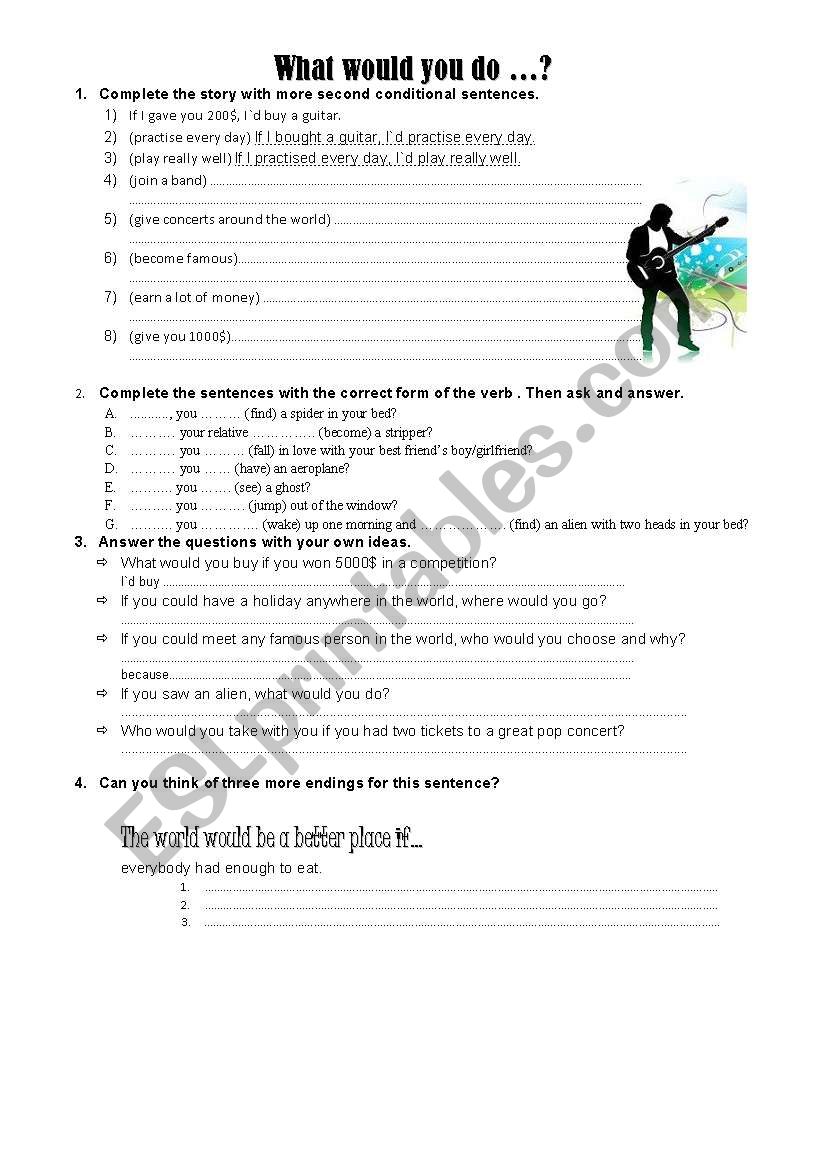 What would you do - worksheet - 2nd conditional