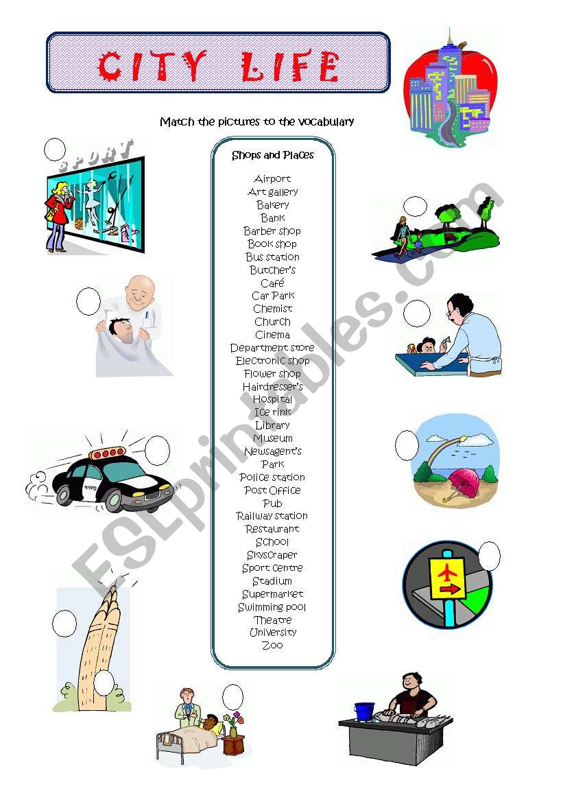 City life text. Village Life and City Life Worksheet. City Life Vocabulary. City Life Worksheets. Places in the City Worksheets.