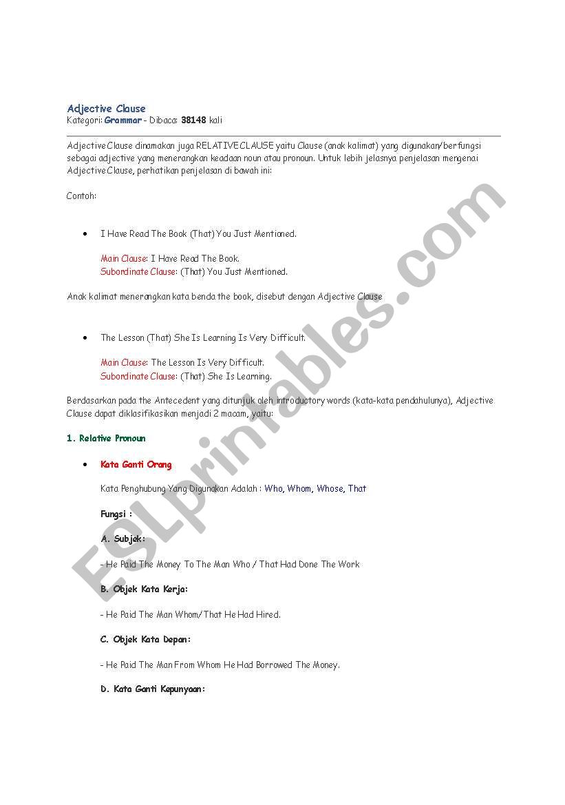 english-worksheets-adjective-clause