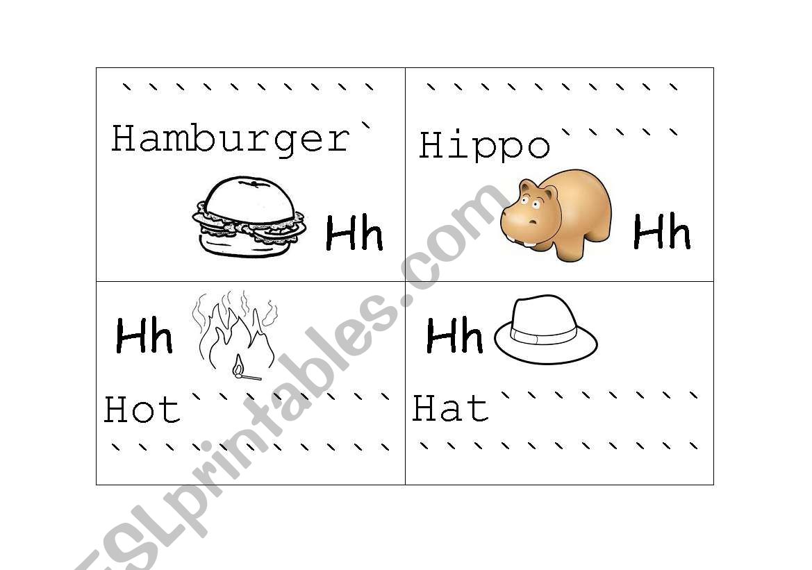 H letters worksheet