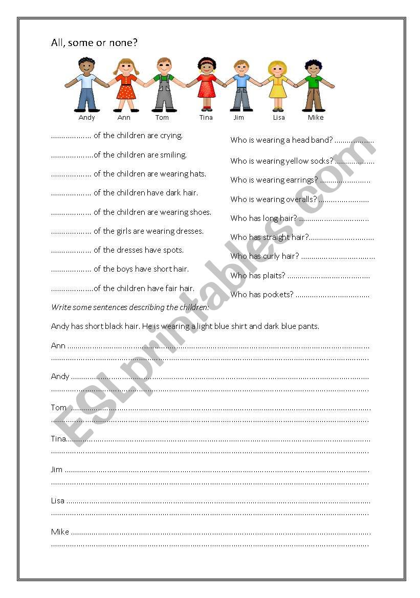 All, some or none? worksheet
