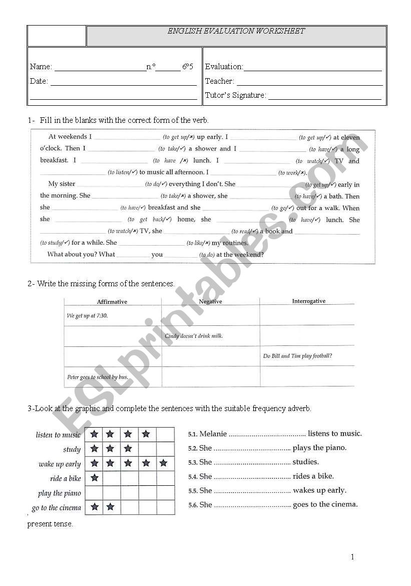 Past simple worksheet