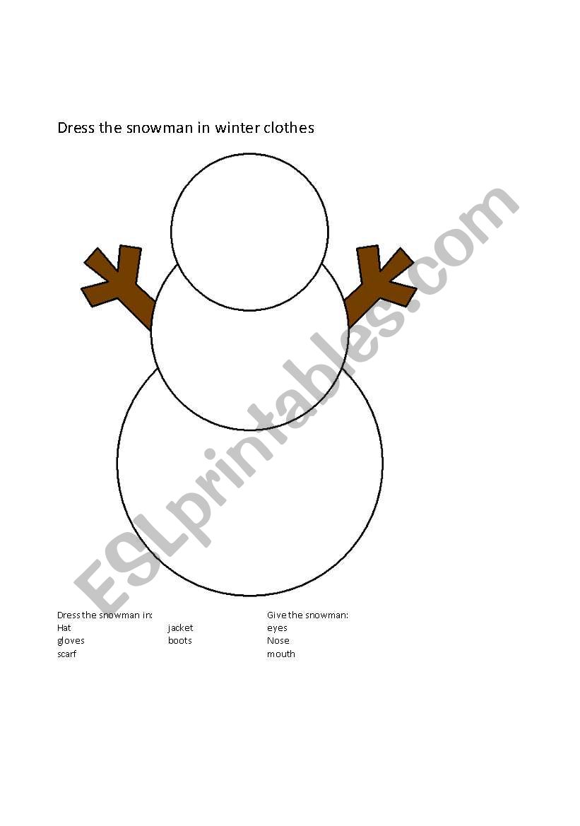 Dress the snowman in winter clothes