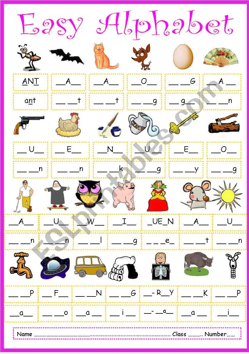 Easy Alphabet worksheet