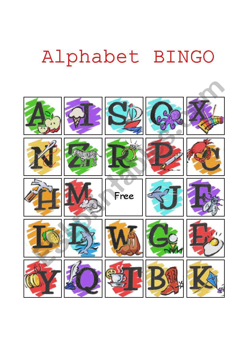 Alphabet Bingo worksheet