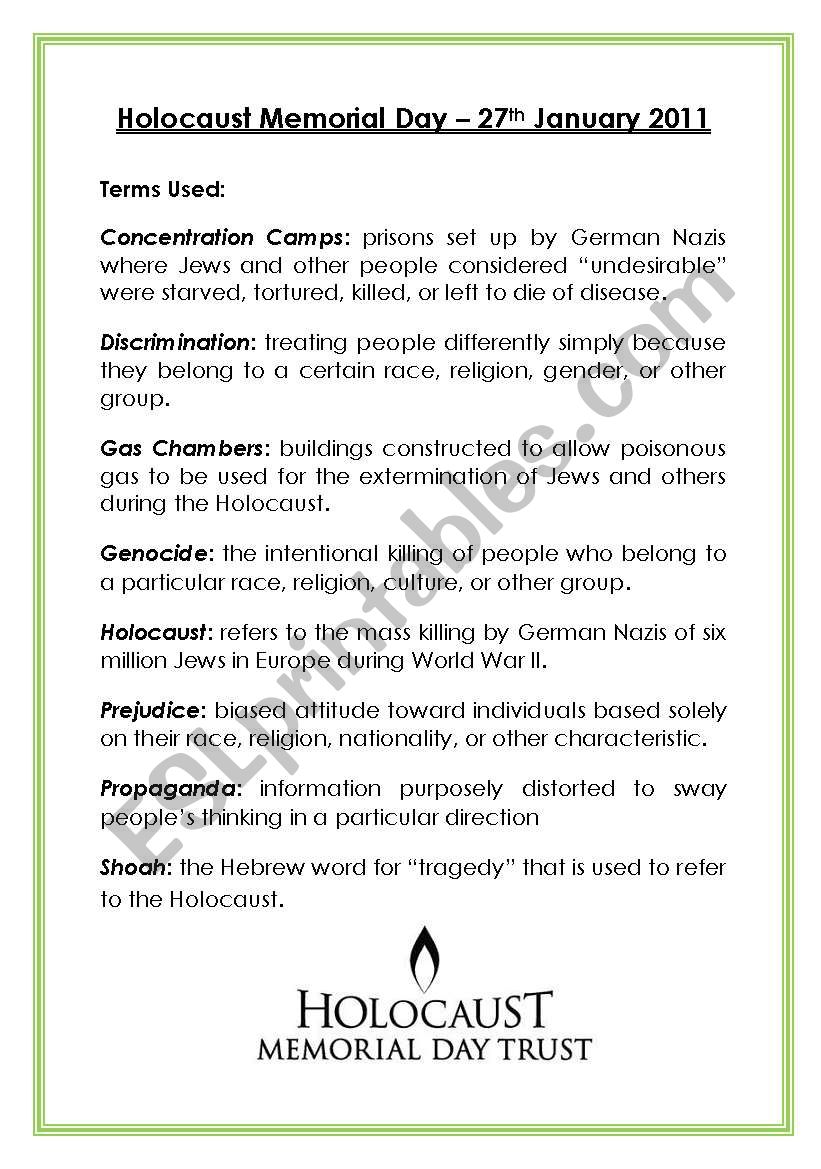 HMD DEFINITIONS worksheet