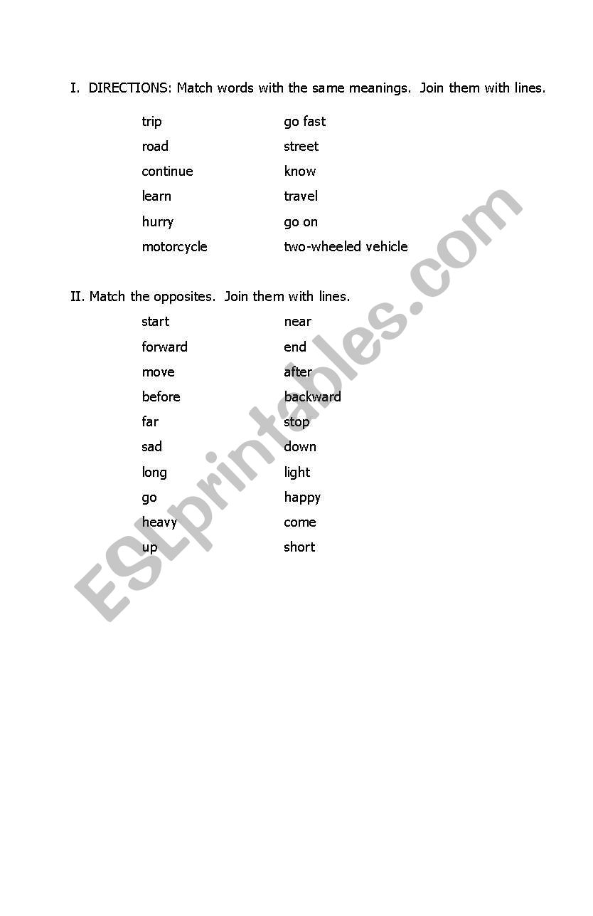 synonyms and antonyms worksheet