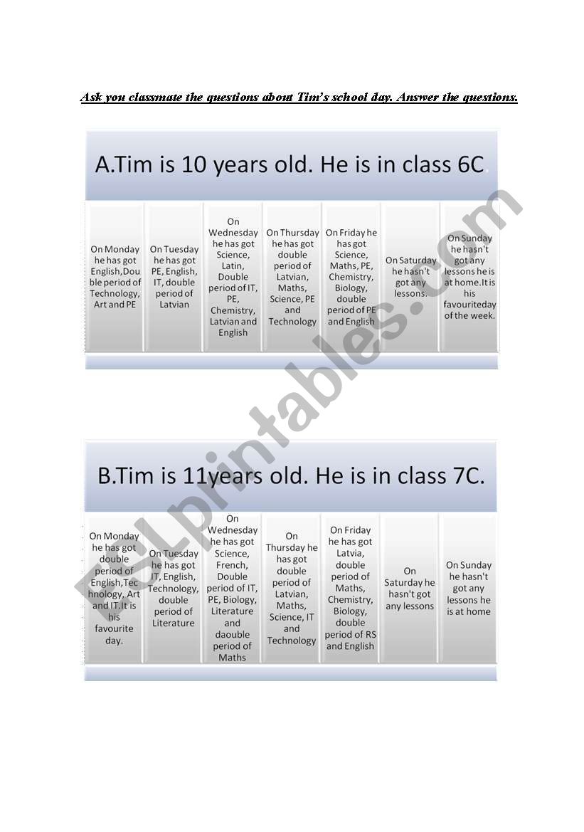 school subjects and has got/have got