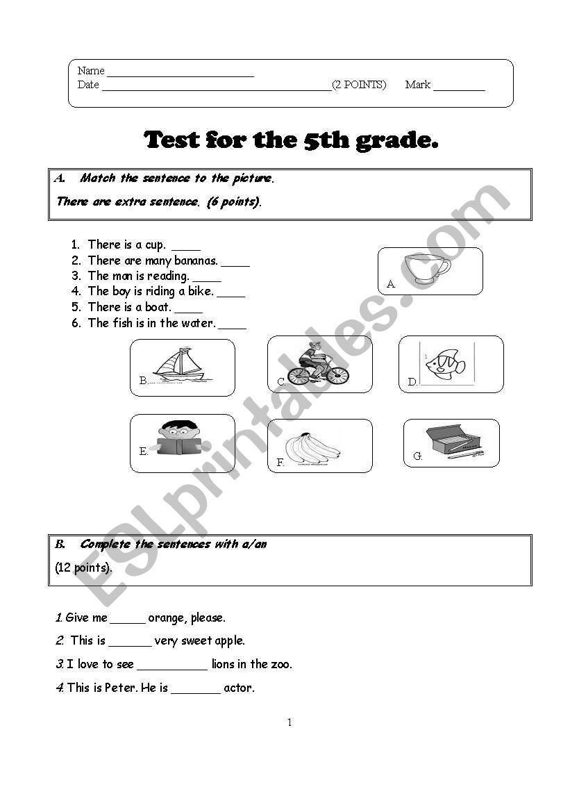 Great test!! worksheet