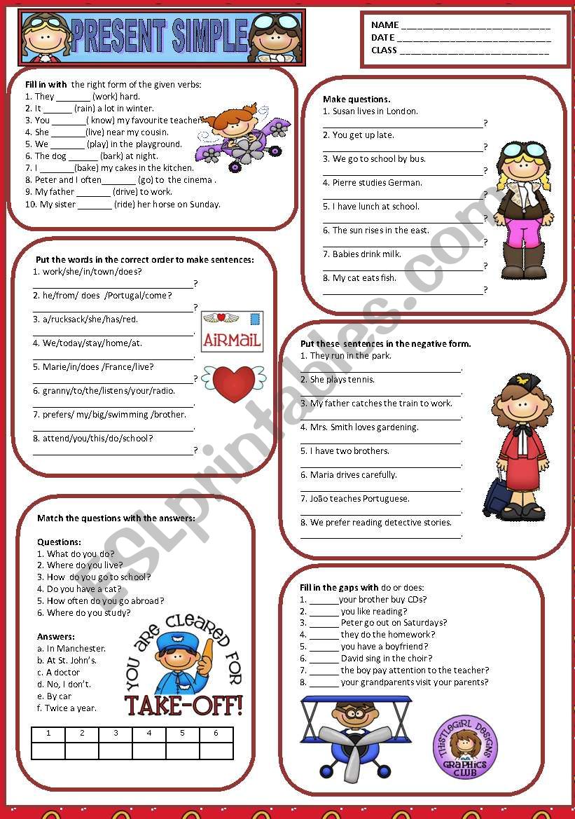 PRESENT SIMPLE worksheet