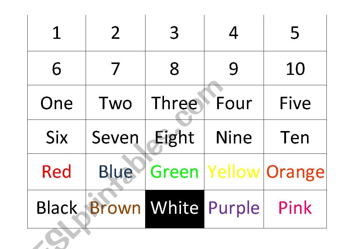 Simple Matching Game worksheet