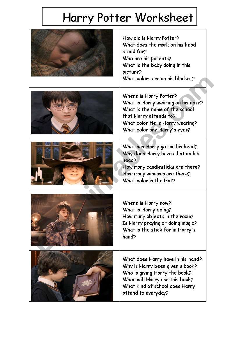 Harry Potter Worksheet worksheet